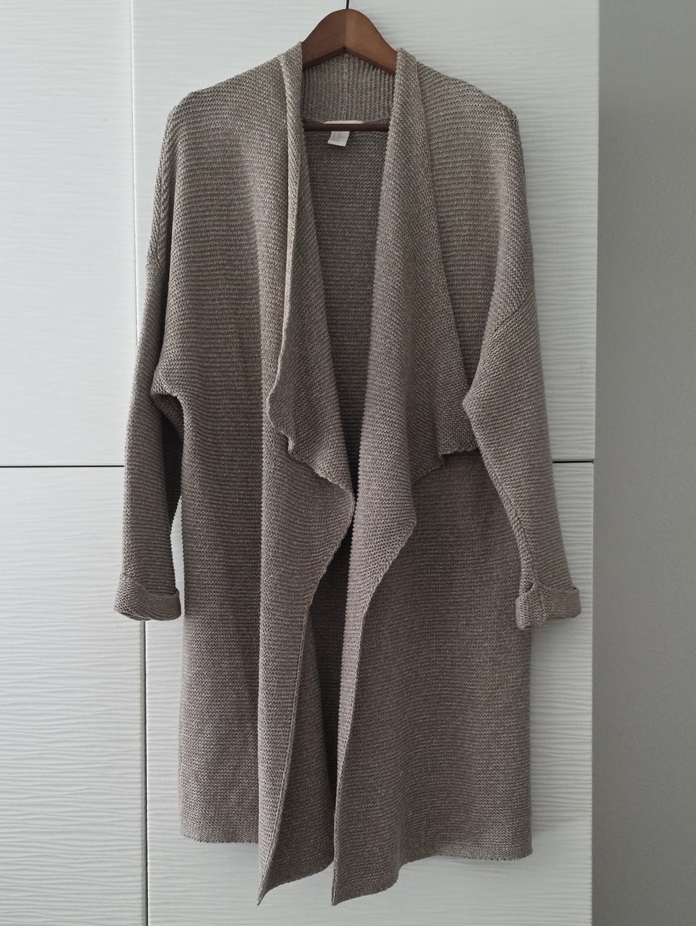 H&M Taupe Open-Front Knit Cardigan for Women Size M/L